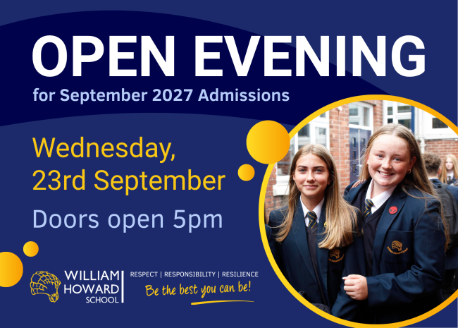 Open Evening banner 2026 (162 x 116 mm)